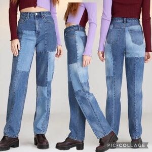 Pacsun Eco Patchwork 90s Boyfriend High Waisted Straight Leg Jeans Size 23